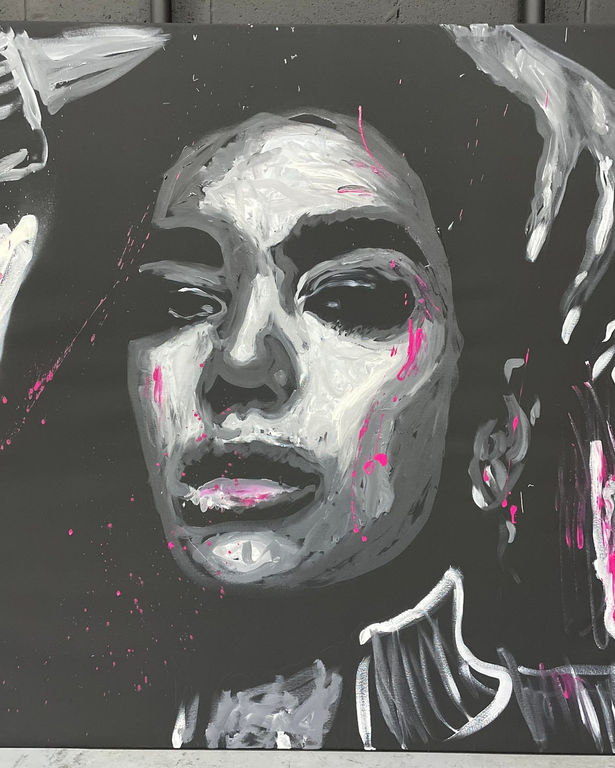 Live speed-painted portrait of Dua Lipa