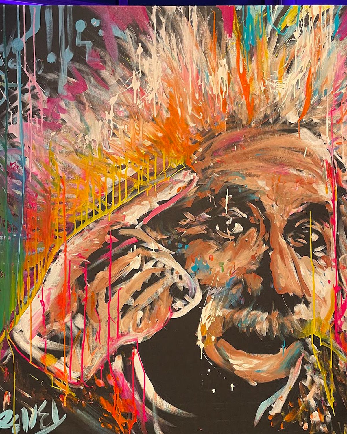 Live speed-painted portrait of Albert Einstein