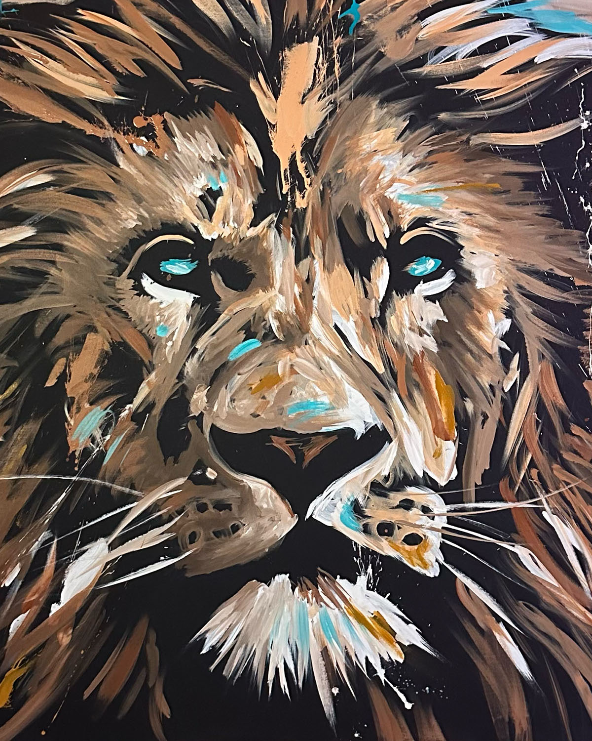 Live speed-painted Lion of Judah for a faith-based fundraiser auction