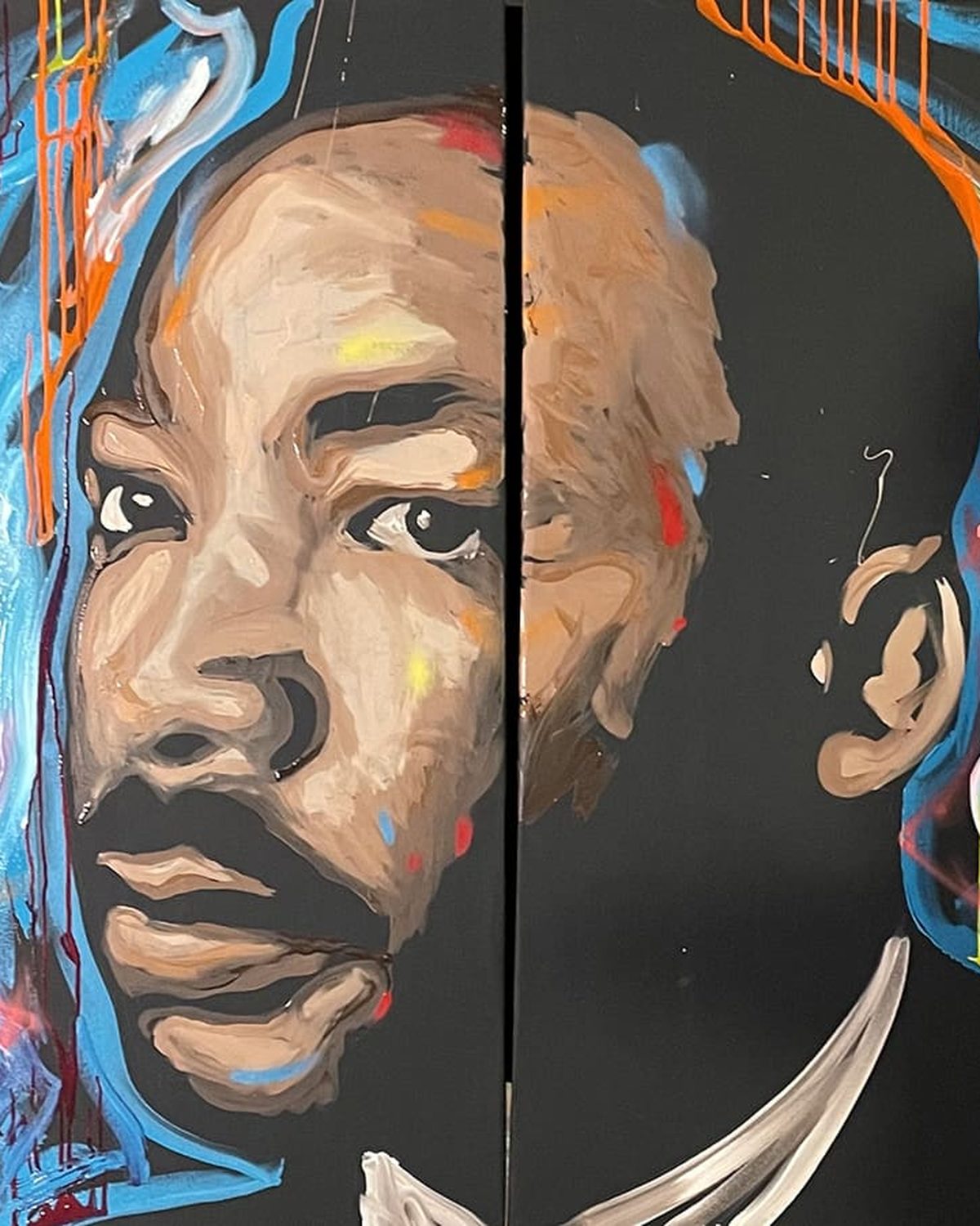 Live speed-painted portrait of Dr. Martin Luther King Jr.