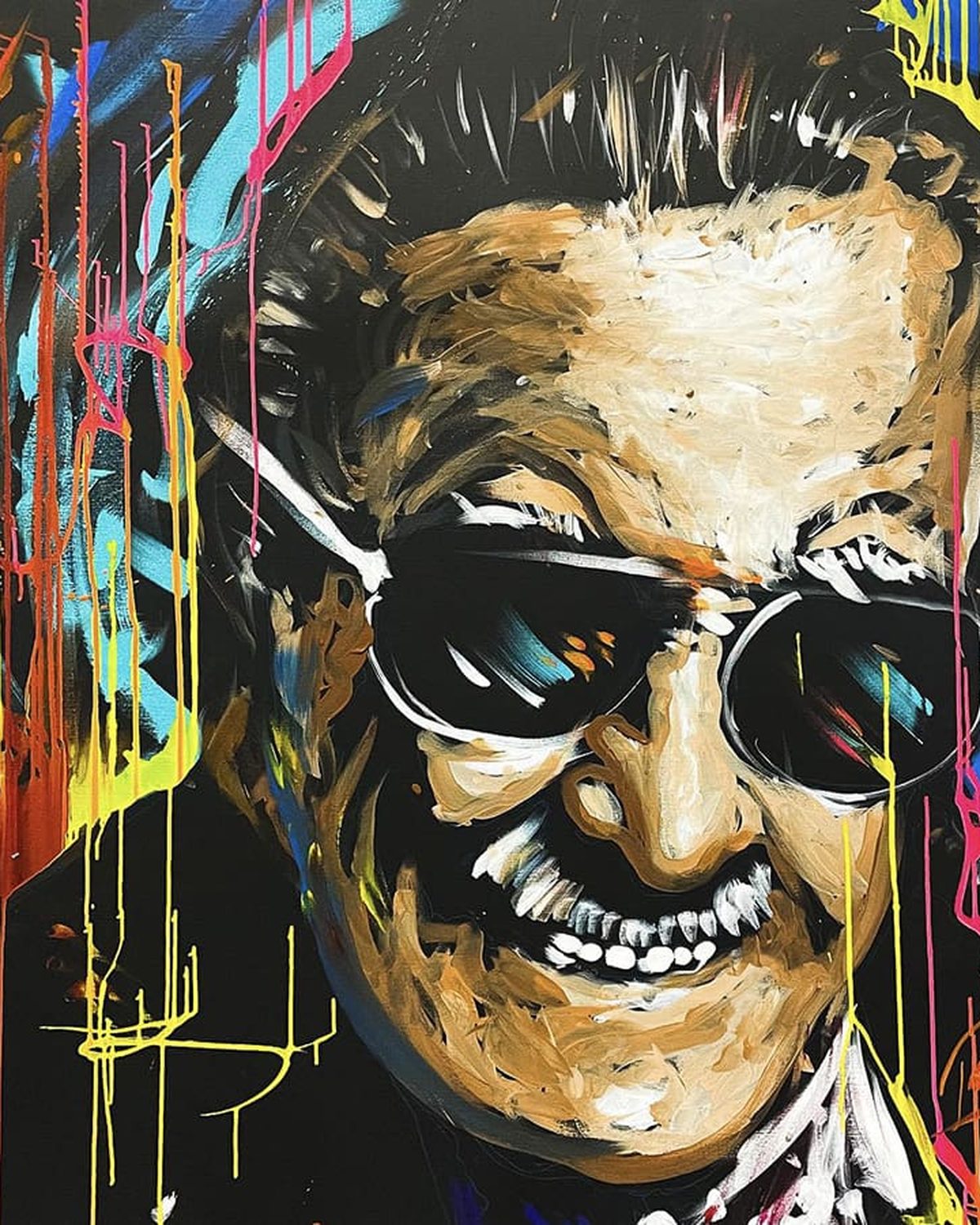 Live speed-painted portrait of Stan Lee